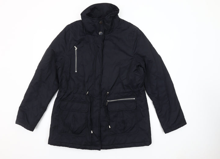 Kaliko Women's Black Size 12 Parka Jacket with Zip Pockets