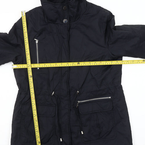 Kaliko Women's Black Size 12 Parka Jacket with Zip Pockets