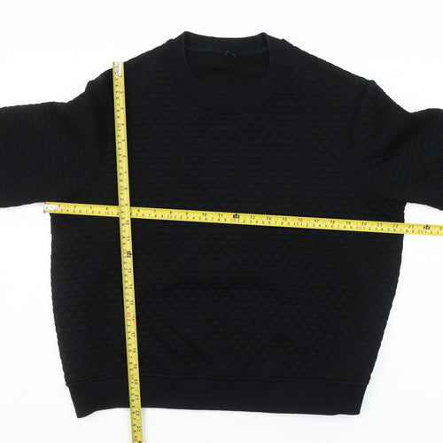Uniqlo Women Black Quilted Pullover Sweatshirt XL Polyester Blend