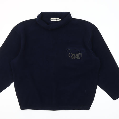 Cerruti 1881 Brothers Navy Fleece Pullover Sweatshirt Women L