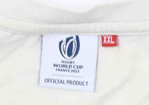 Rugby World Cup France 2023 Beige Men's 2XL Cotton Short Sleeve T-Shirt