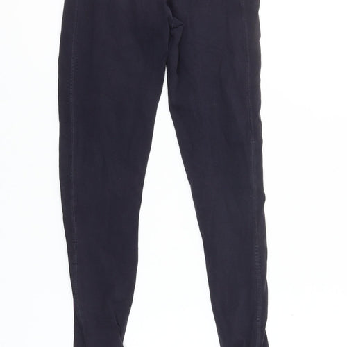 ELLESPORT Womens Black Purple Side Stripe Leggings S Stretch Gym Pants