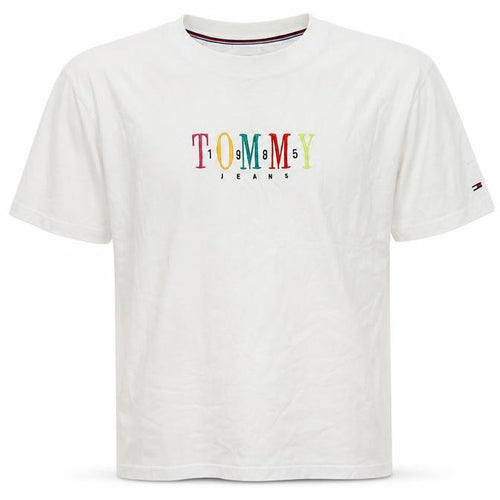 Tommy Jeans Men's White Oversized Logo T-Shirt Size L Cotton