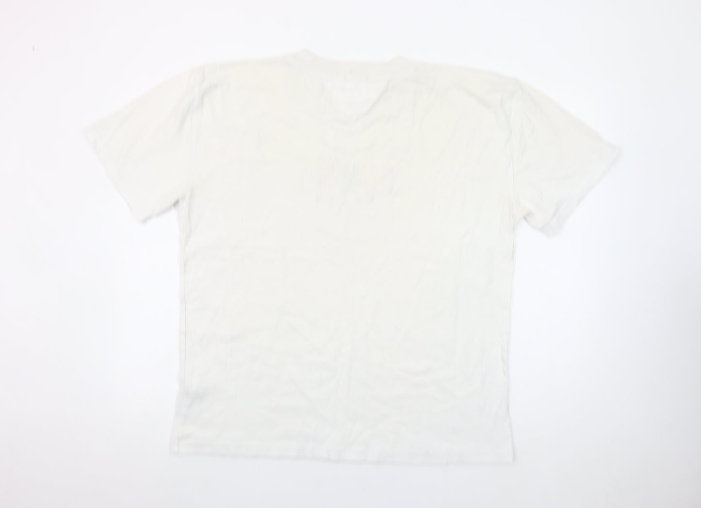 Tommy Jeans Men's White Oversized Logo T-Shirt Size L Cotton