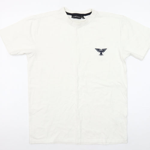 Phenix Men’s White Cotton Stretch Crew Neck Logo T-Shirt Size M
