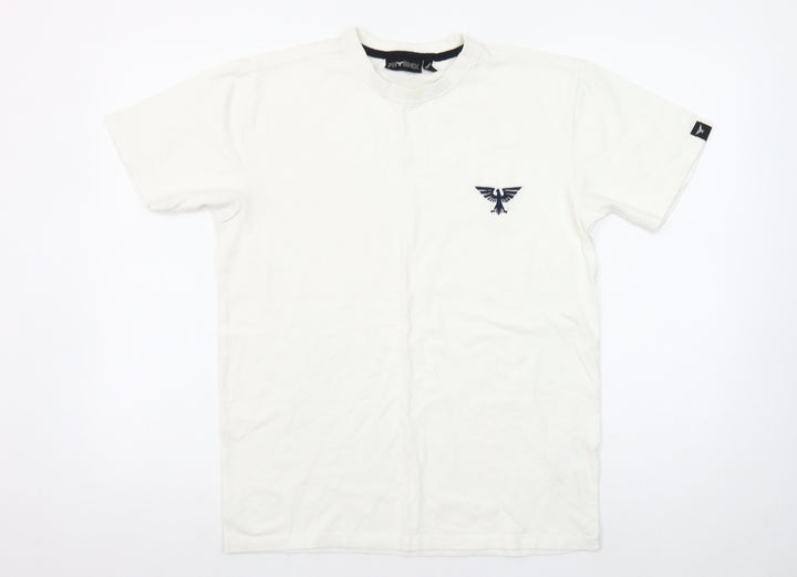 Phenix Men’s White Cotton Stretch Crew Neck Logo T-Shirt Size M