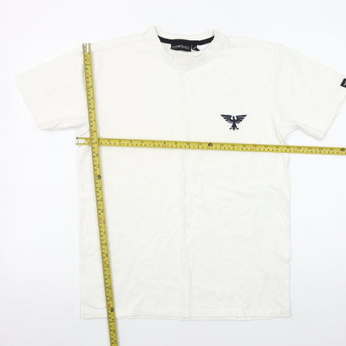 Phenix Men’s White Cotton Stretch Crew Neck Logo T-Shirt Size M