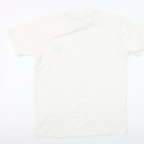 Phenix Men’s White Cotton Stretch Crew Neck Logo T-Shirt Size M