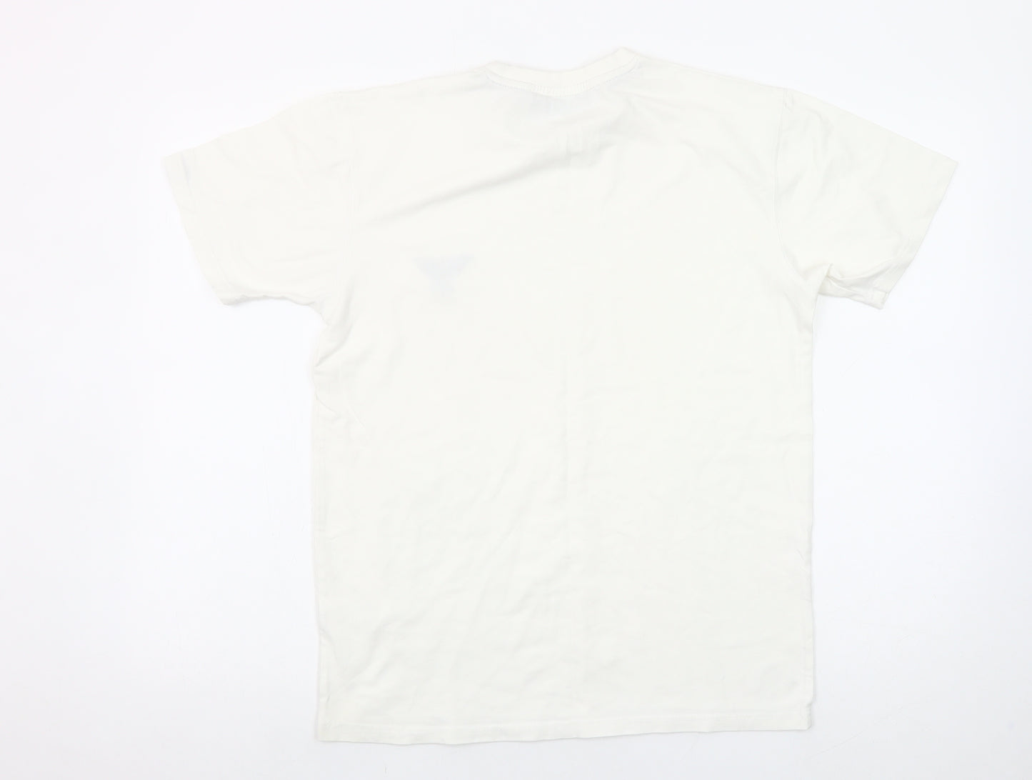 Phenix Men’s White Cotton Stretch Crew Neck Logo T-Shirt Size M