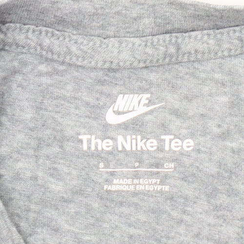 Nike Men's Grey Small Graphic Print Crew Neck T-Shirt