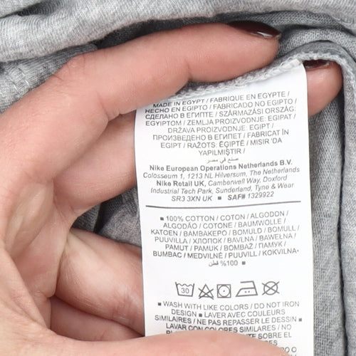 Nike Men's Grey Small Graphic Print Crew Neck T-Shirt