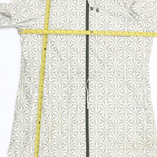 Marks and Spencer Womens Beige Geometric Hooded Rain Coat Jacket M