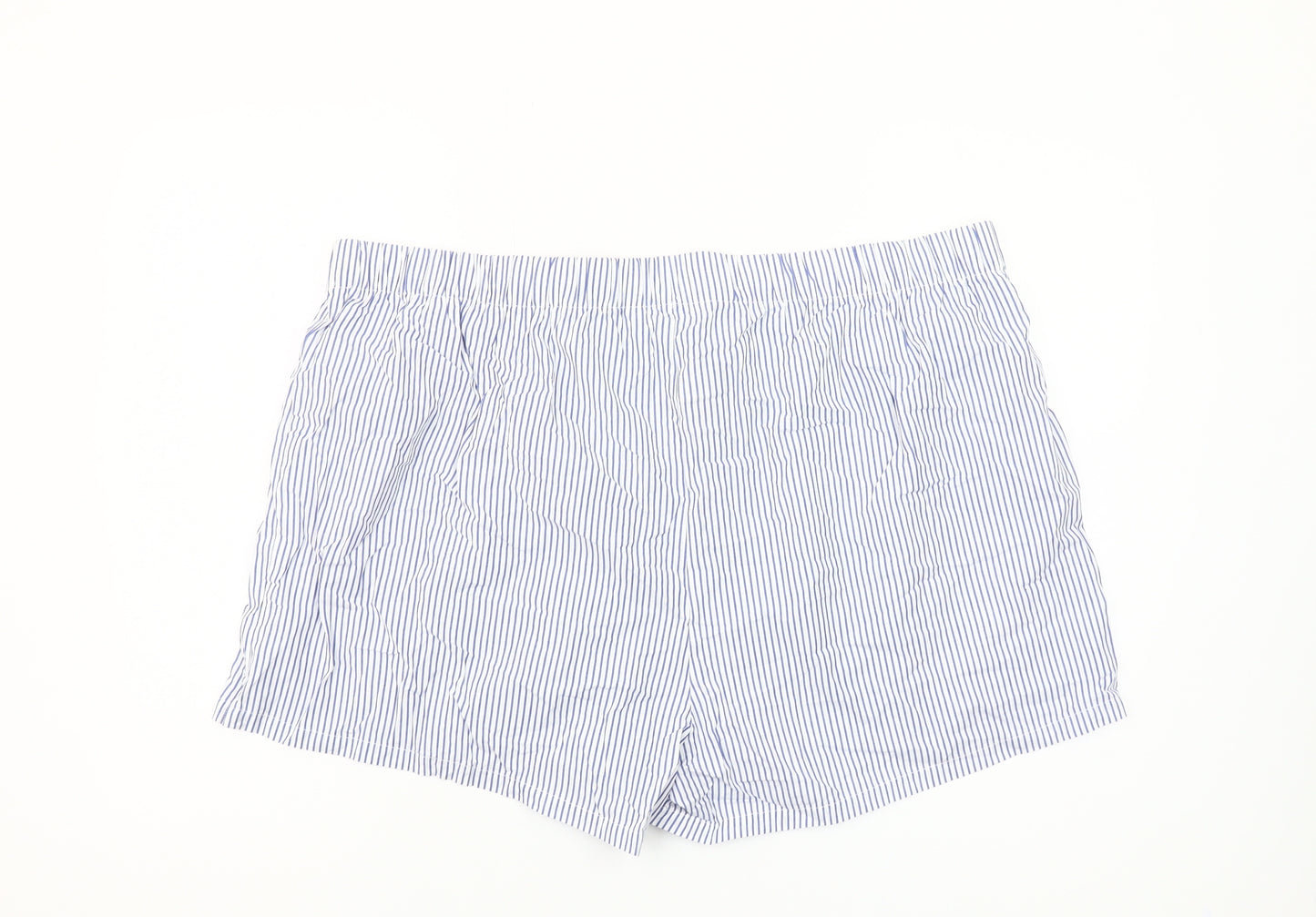 Primark Women Blue Striped Cotton Sleep Shorts 2XL Lightweight Summer