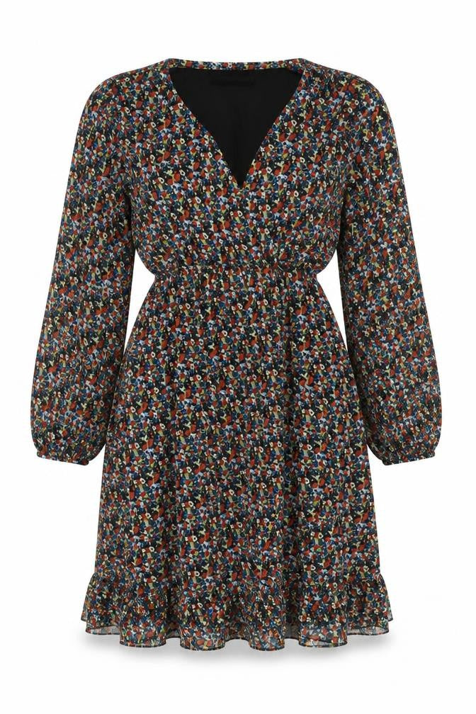 Pala D'Oro Women's Multicoloured Floral Fit & Flare Dress S