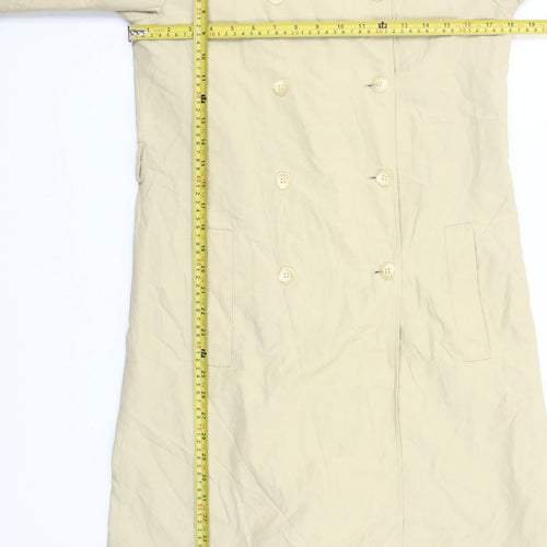 Autonomy Womens Beige Trench Coat Size 10 Classic Mid-Length Cotton Blend