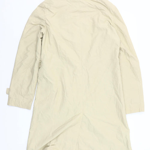 Autonomy Womens Beige Trench Coat Size 10 Classic Mid-Length Cotton Blend