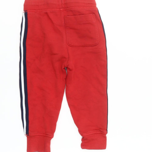 GAP Boys Red Jogger Sweatpants 2 Years Elastic Waist Side Stripe