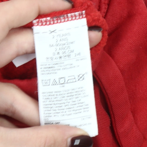 GAP Boys Red Jogger Sweatpants 2 Years Elastic Waist Side Stripe