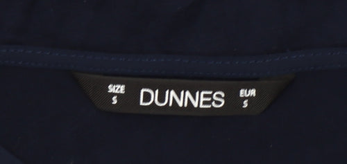 Dunnes Womens Navy Blue Sleeveless Ruffle Blouse Size S