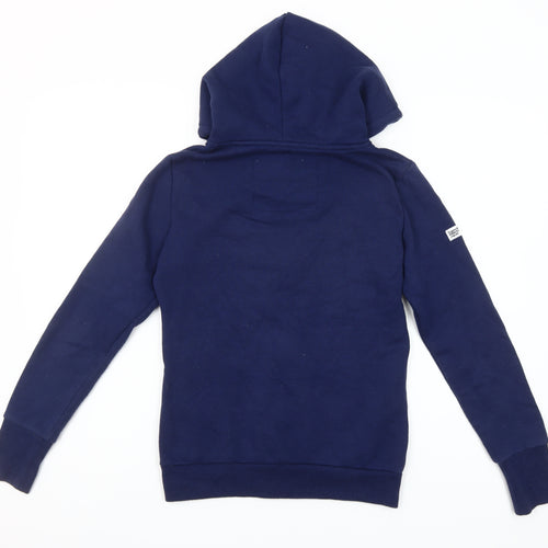 Superdry Women's Navy Full Zip Hoodie UK 8 - Athletic Fit