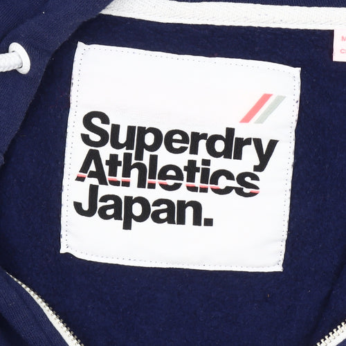 Superdry Women's Navy Full Zip Hoodie UK 8 - Athletic Fit