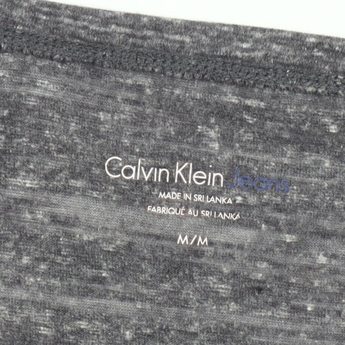 Calvin Klein Women’s Grey Logo Raglan Short Sleeve T-Shirt Size M
