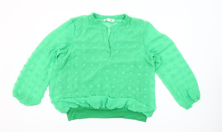 Gerard Women’s Green Chiffon Long Sleeve Tunic Blouse Size 14
