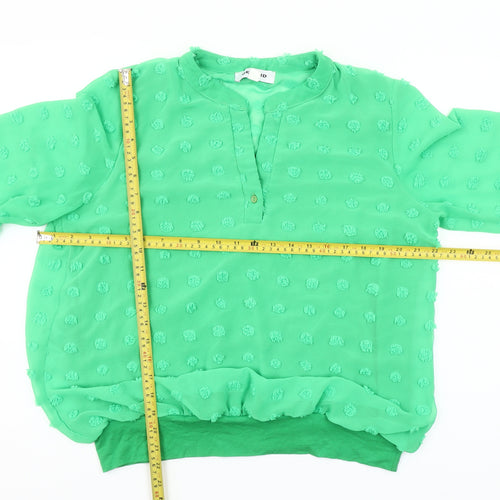Gerard Women’s Green Chiffon Long Sleeve Tunic Blouse Size 14
