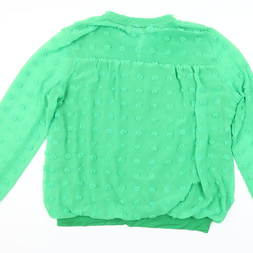 Gerard Women’s Green Chiffon Long Sleeve Tunic Blouse Size 14