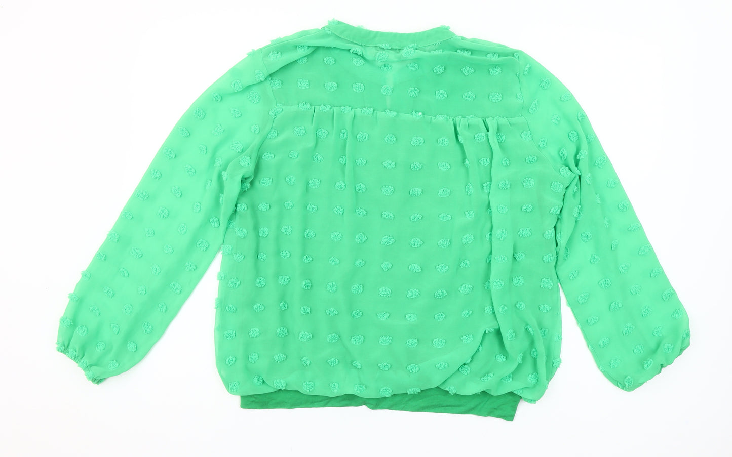 Gerard Women’s Green Chiffon Long Sleeve Tunic Blouse Size 14