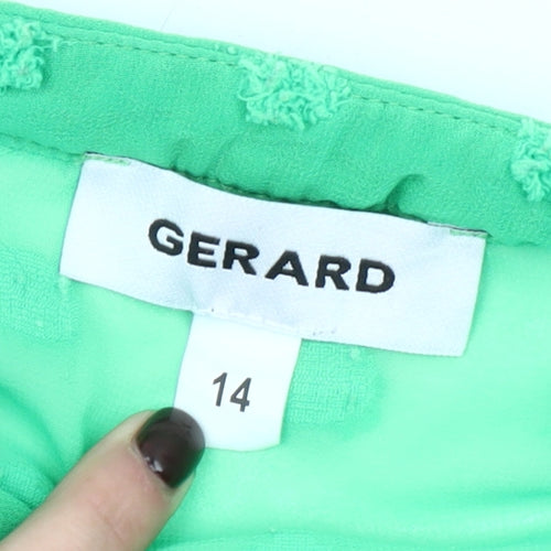 Gerard Women’s Green Chiffon Long Sleeve Tunic Blouse Size 14