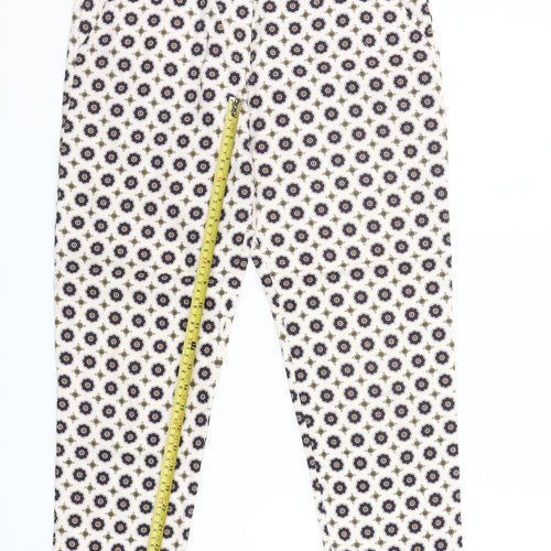 River Island Womens Multicoloured Geometric Cropped Slim Trousers Size 10