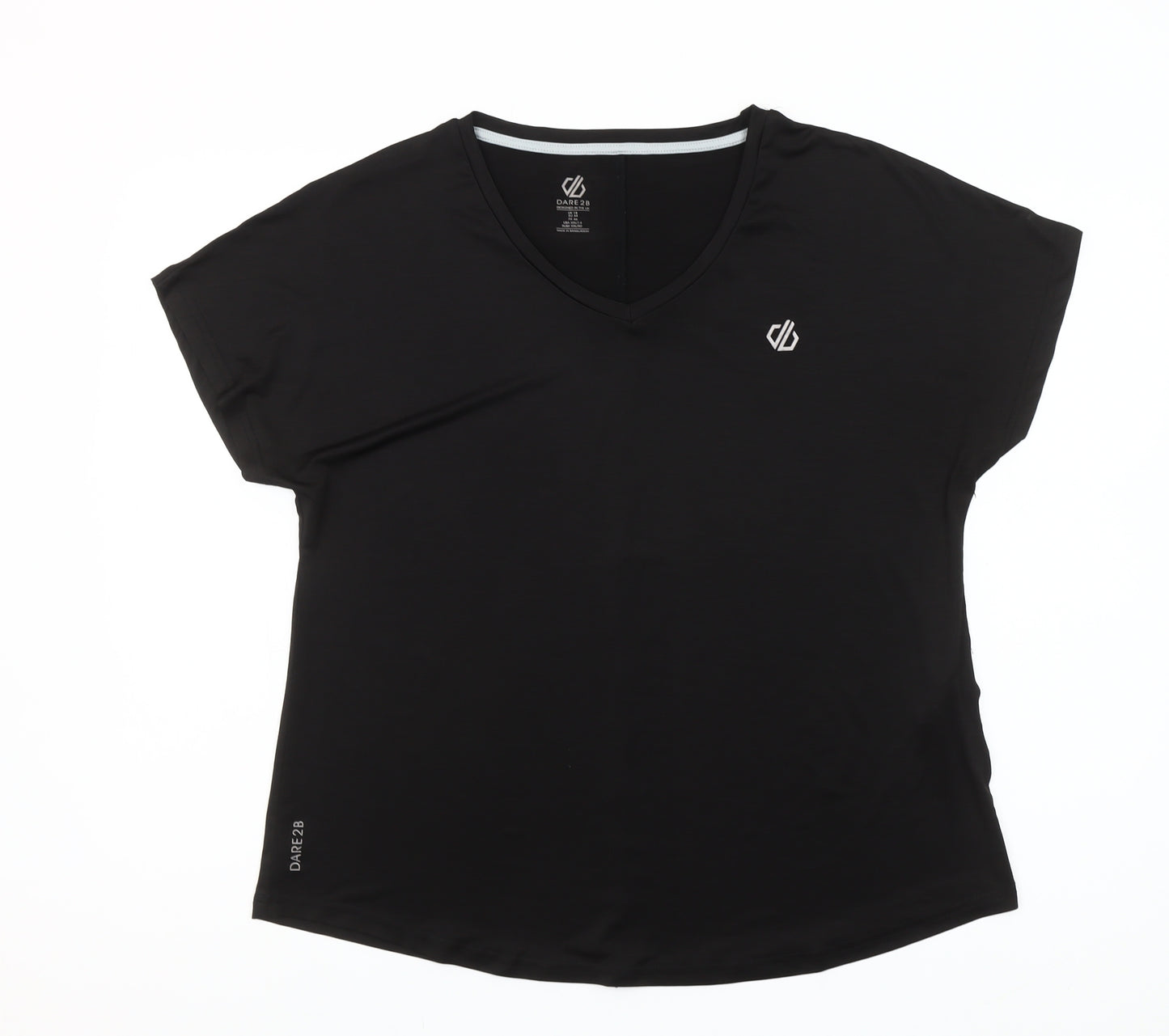 Dare 2B Womens Black Size 18 V-Neck Lightweight Active T-Shirt