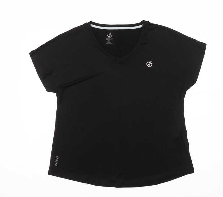 Dare 2B Womens Black Size 18 V-Neck Lightweight Active T-Shirt