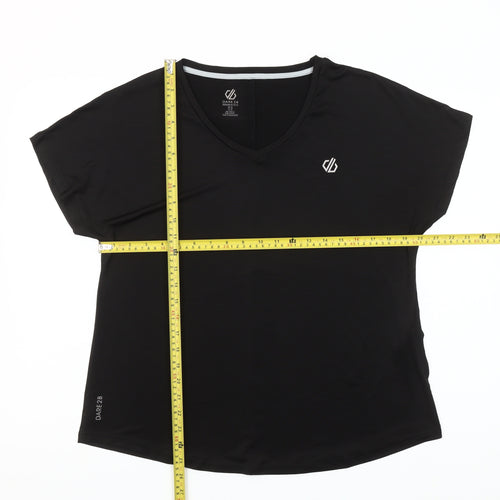 Dare 2B Womens Black Size 18 V-Neck Lightweight Active T-Shirt