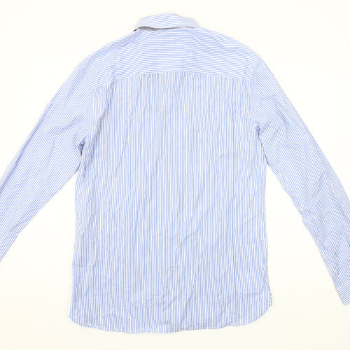 Jack & Jones Premium Men's Blue Striped Button-Up Shirt L