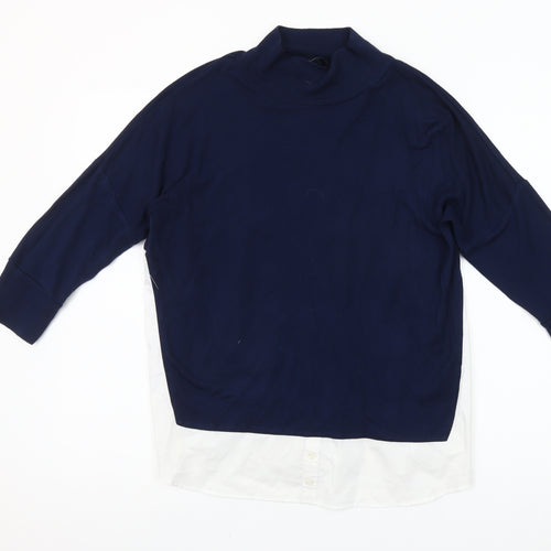 French Connection Women’s Blue White Colourblock Tunic Blouse Size S