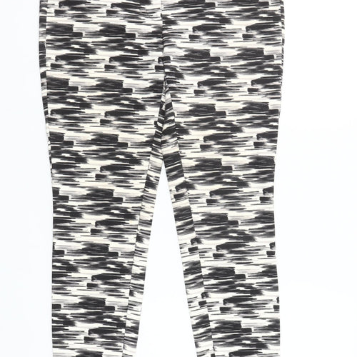 Next Women’s Black Geometric Slim Fit Stretch Trousers Size 10