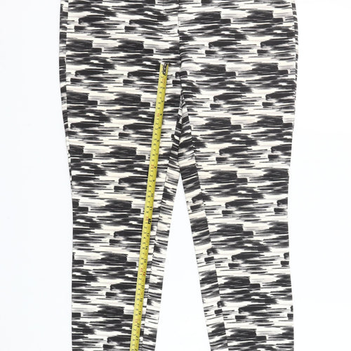 Next Women’s Black Geometric Slim Fit Stretch Trousers Size 10
