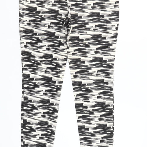 Next Women’s Black Geometric Slim Fit Stretch Trousers Size 10