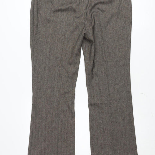 Marks and Spencer Per Una Brown Straight Leg Trousers Women's Size 14 Regular Fit Workwear