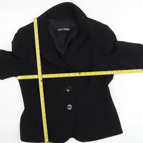 Gerry Weber Women's Black Single-Breasted Blazer Size 12 Classic Fit