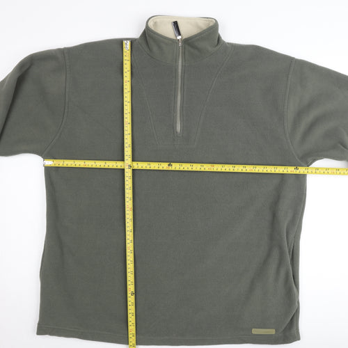 Petroleum Men’s Green Fleece 1/2 Zip Pullover Sweatshirt L