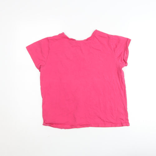 Slazenger Women Pink Cotton Short Sleeve V-Neck T-Shirt Size 12