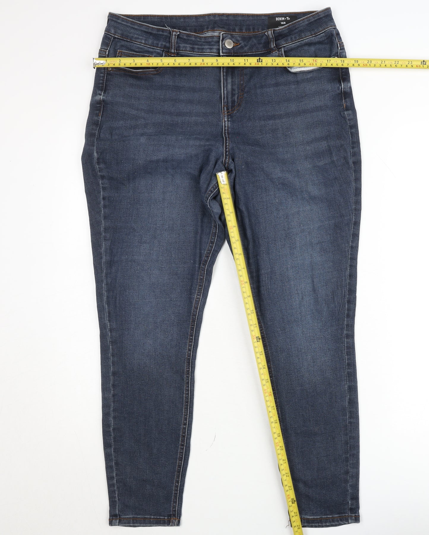 Tu Denim Blue Skinny Jeans Men 16R Slim Fit Stretch Denim