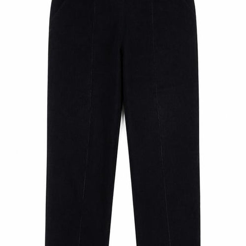 Marks and Spencer Men Black Classic Corduroy Trousers Size L Regular Fit
