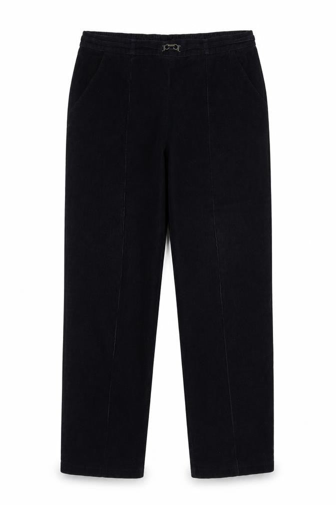 Marks and Spencer Men Black Classic Corduroy Trousers Size L Regular Fit