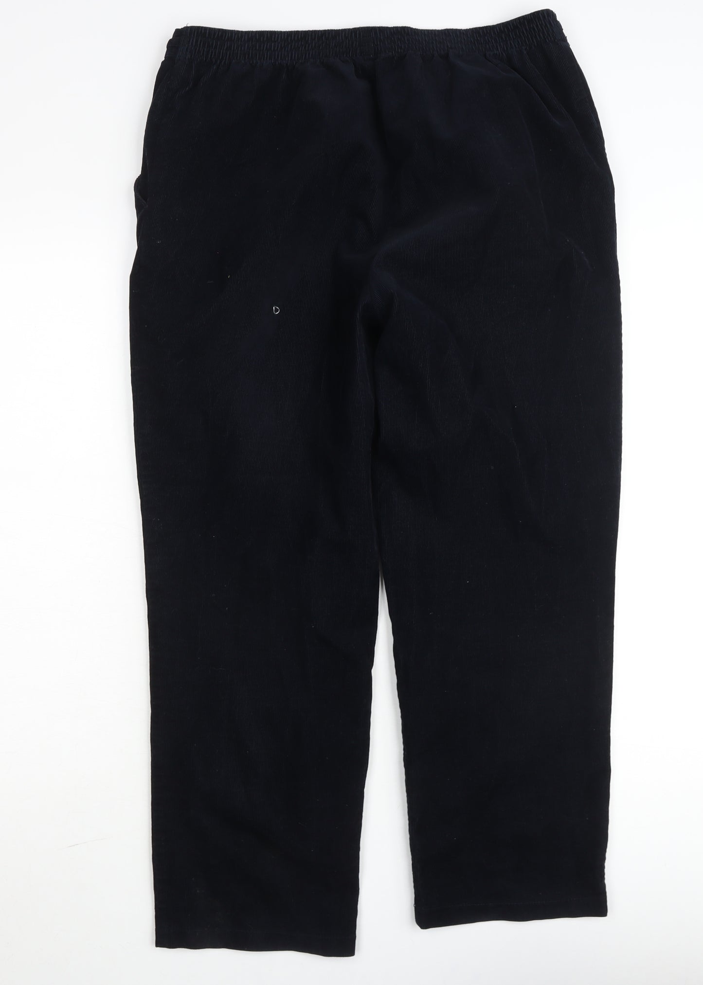 Marks and Spencer Men Black Classic Corduroy Trousers Size L Regular Fit