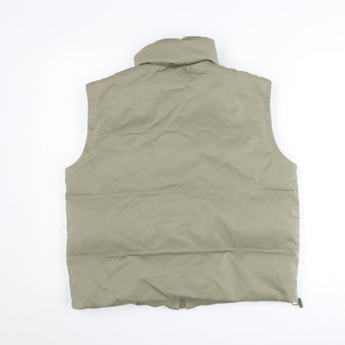 Topshop Women’s Beige Puffer Waistcoat UK 8 with Pockets