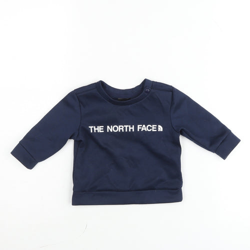 The North Face Blue Baby Pullover Jumper 3-6 Months Unisex Cotton Blend